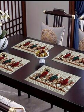4 Piece 3 Wise Men Dinner Place Mats. 12X18"